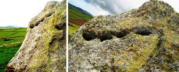 An example of slits made in rocks on the Azores islands.