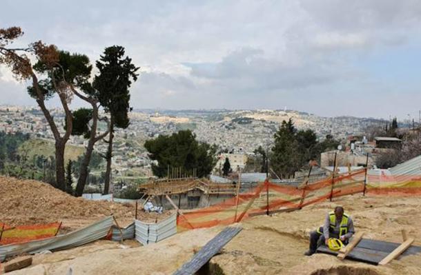 El área de excavación cerca de la Ciudad de David, Jerusalén. (Yoli Schwartz/Autoridad de Antigüedades de Israel)