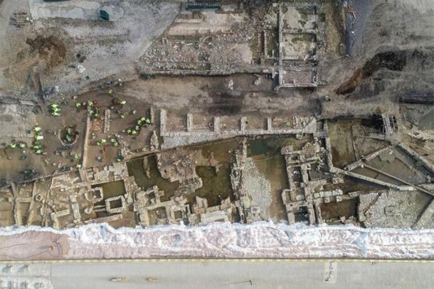 The immense excavation site in the area known as the Land of the Blind. (Pusula Haber)