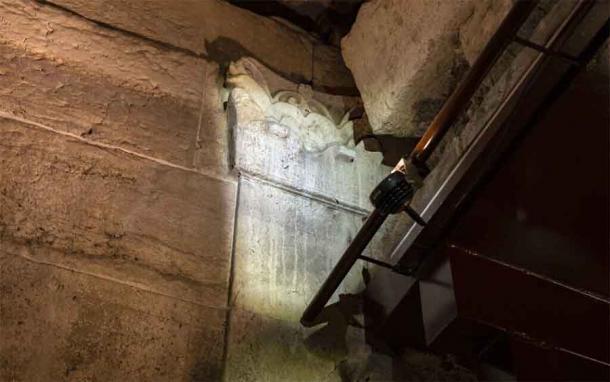 During excavations of the ancient banquet hall, archaeologists discovered a fountain which would have had water gushing out from lead pipes to create a unique water feature. (Yaniv Berman / Israel Antiquities Authority)