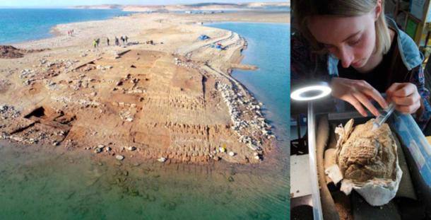 Aerial view of the excavations revealing the Mitani Empire settlement of Kemune,, which was revealed by huge drops in the level of the Tigris River in Iraq. (© Universities of Freiburg and Tübingen, KAO)