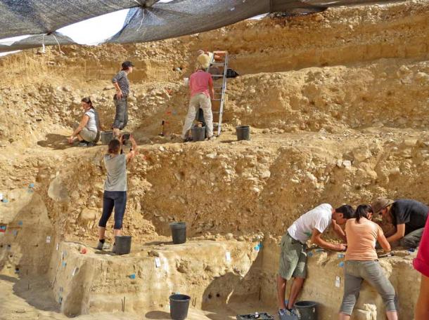 Imagen de las excavaciones en el sitio de Boker Tachtit en el desierto de Negev. (Prof. Elisabetta Boaretto / Instituto de Ciencias Weizmann)