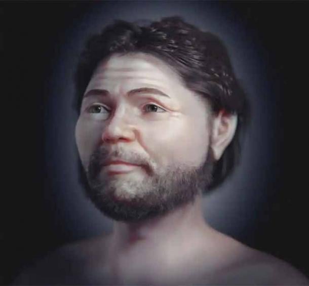 The facial reconstruction of the Visby warrior unearthed within a mass grave outside on the Swedish island of Gotland. (Cicero Moraes)