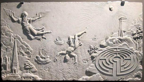 The story of the fall of Icarus depicted in a 17th century relief. (Public domain)