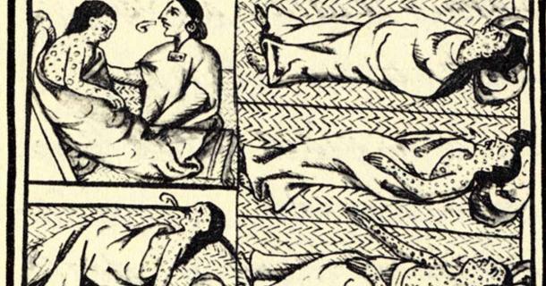 Indigenous victims (likely smallpox), Florentine Codex (compiled 1540–1585) Source: Public Domain