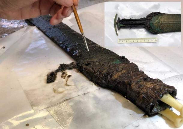 Ornate Prehistoric Bronze Sword Excavated In Denmark