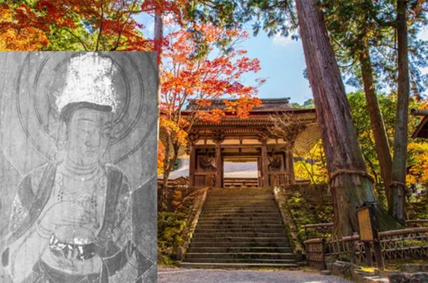 Saimyoji Temple contains remarkable Buddhist art. (Yuta1127 /Adobe Stock) Insert: One of the paintings revealed with infrared imagery. (Noriaki Ajima)