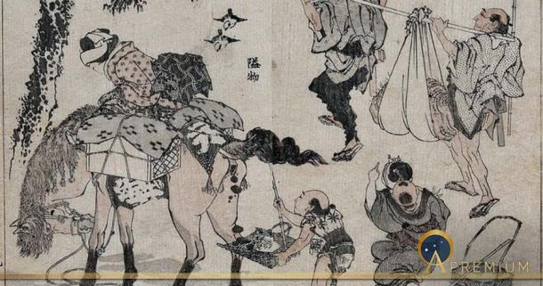Caricatures by Katsushika Hokusai (Wellcome Images/Public Domain)