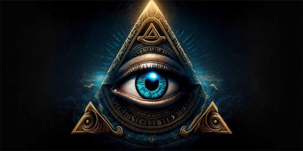 The All-Seeing Eye of the Illuminati in a Triangle. Source: artefacti / Adobe Stock.