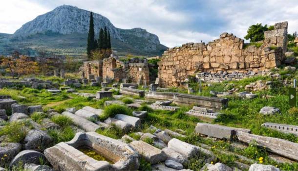 Part of the archaeological site of ancient Corinth in Peloponnese, Greece. Source: dinosmichail/Adobe Stock