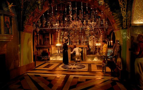 Traditional site of Golgotha, within the Church of the Holy Sepulchre, Jerusalem 