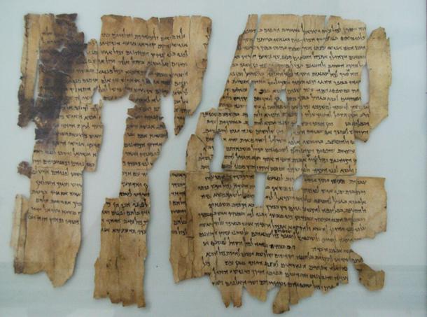 A fragment from the Dead Sea Scrolls.