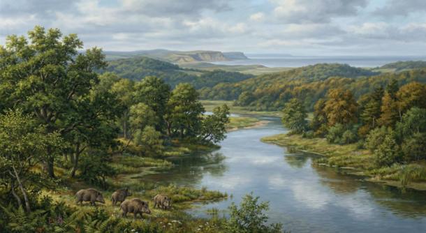 Representation of how Doggerland may have looked.