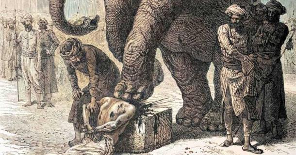 Historic illustration of execution by elephant. Source: Pixaterra / Adobe Stock
