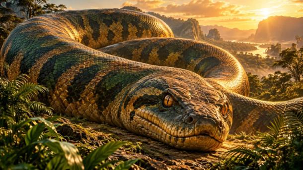  Artistic impression of giant snake Vasuki indicus.