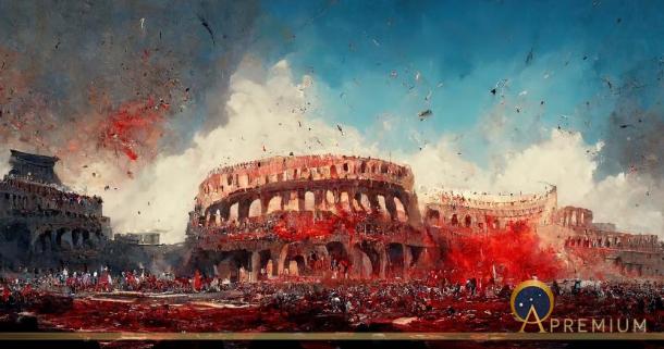 Bloody gladiator sports at the Colosseum ( Gasi/ Adobe Stock)