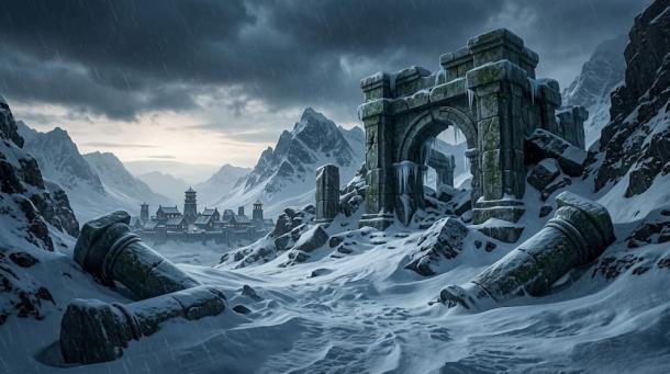 A cinematic animation of an ancient Arctic civilization. AI Generated
