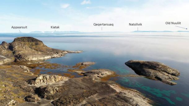 : A view of the crossing between Kitsissut and the shores of northwest Greenland.