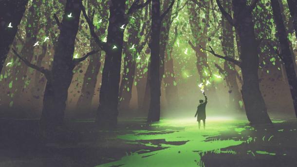 A man alone in a faerie realm.