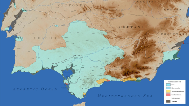 Map of the Tartessian Civilization 500 BC