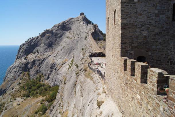 Sudak Genoese Fortress walls and towers. 