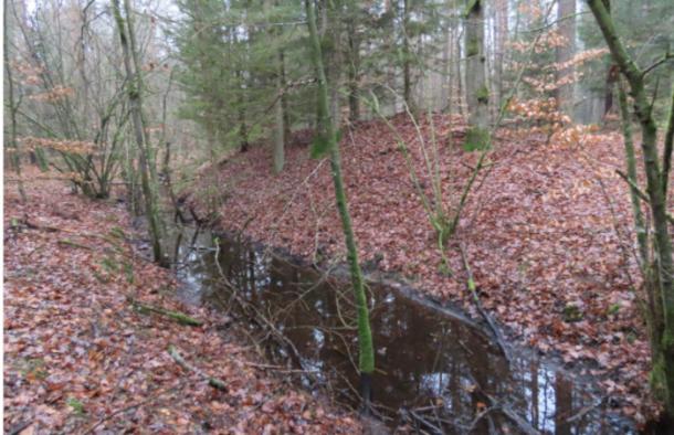 Moat around the lost Medieval town of Stolzenberg.