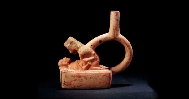 Moche pottery depicting copulation. Museo Larco – Lima, Perú