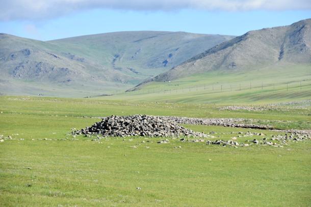 Bronze Age burial mound in northern Mongolia near Jargalant
