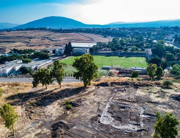 Aerial view of 1,300-year-old church in the village of Kfar Kama, near the Mount of Transfiguration (Mount Tabor), Israel. Source: Alex Wiegmann, Israel Antiquities Authority