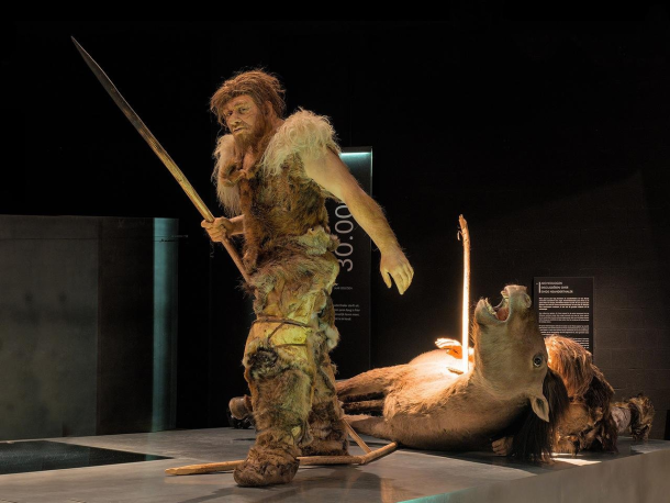 Neanderthal hunters depicted in the Gallo-Roman Museum, Tongeren (Belgium)
