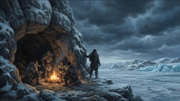 A group of Neanderthals during Europe's Ice Age.