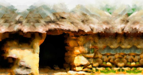 Neolithic houses. Source: AI generated 