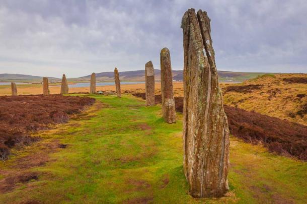 Ring of Brodgar, Orkney Islands. A Neolithic henge and stone circle.