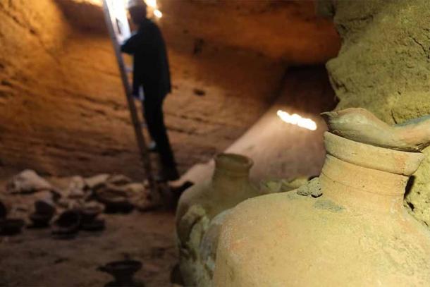 What began as an accidental discovery of a natural Israeli cave became a manmade Ramesses II era tomb full of artifacts, bronze and clay, from nearly 3,300 years ago! Source: Emil Algam / Israel Antiquities Authority