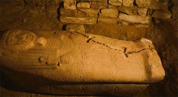 Sarcophagus of Ramses II’s royal secretary discovered in Saqqara, Egypt. Source: MOTA