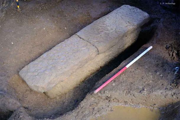 A Roman Coffin has been unearthed during restoration works in Bath.