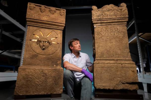 The Roman altars found at Inveresk, Scotland.