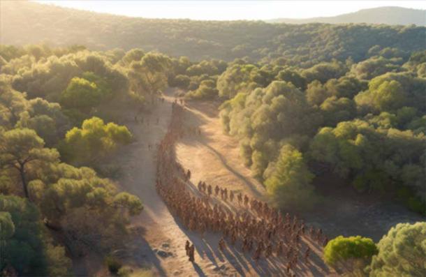 Aerial glimpse of AI image of Roman legions unveiled in panoramic bird's eye view. Source: Arnolt/Adobe Stock