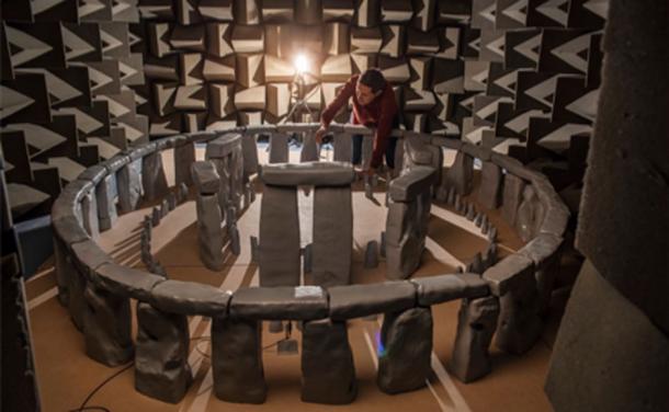 1:12 scale model to explore how Stonehenge acoustics would have been in 2200 BC. Source: Trevor Cox / University of Salford