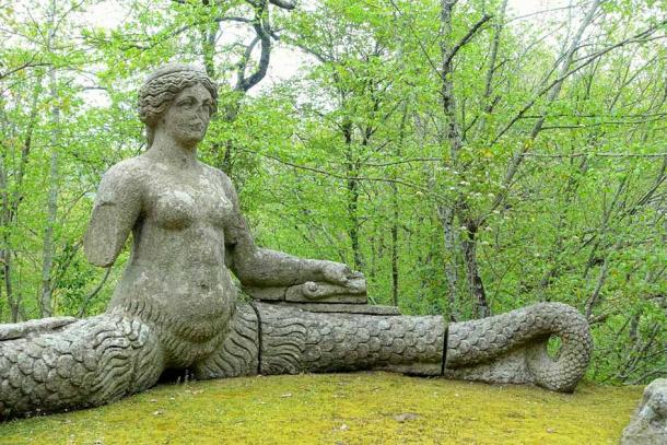 Typhon and Echidna were parents to a pantheon of Greek monsters. Statue of Echidna in Parco dei Mostri, Bomarzo, Italy  Source: Public Domain