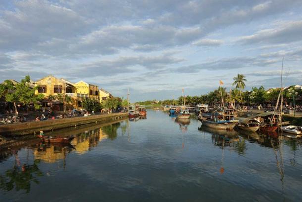 Boats on the river in Hoi An.