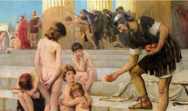Painting Captives in Rome, by Charles Bartlett. Source: Public Domain