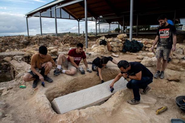 The discovery of the Visigoth sarcophagus in an abandoned Roman villa in the Murcia region of Spain.
