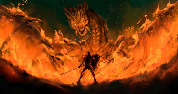 The Saga of the Völsungs features Norse hero Sigurd hunting the dragon Fafnir. Source: Wachirawit / Adobe Stock