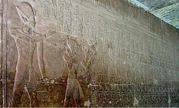 The Abydos Kings list cartouches in the Temple of Seti, Abydos. Source: Olaf Tausch/CC BY 3.0