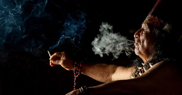 Amazonian Shaman Smoking