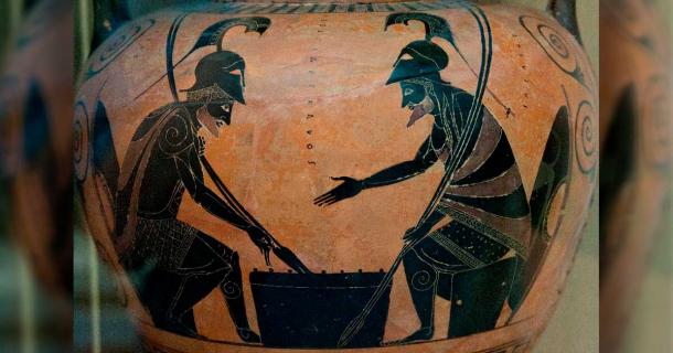 Achilles and Ajax engaged in a game of “pessi” an ancient Greek board game. Mysterious ancient stone spheres may have been used in a board game. Source: Egisto Sani / CC BY-NC-SA 2.0
