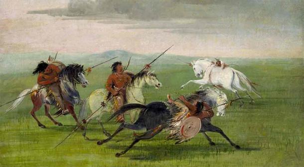 Comanche Feats of Horsemanship (1834-1835) by George Catlin. Source: Public Domain