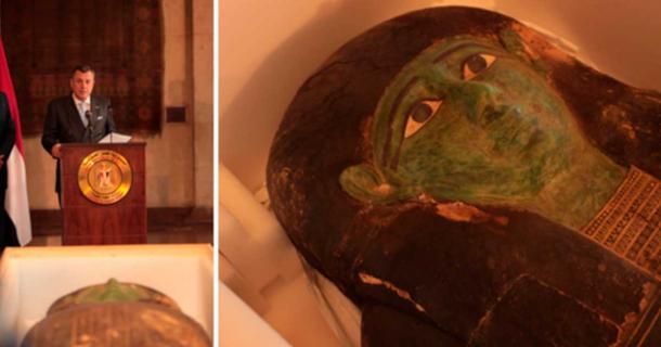 Looted, Trafficked and Displayed at a US Museum, “Green Coffin” Returns to Egypt