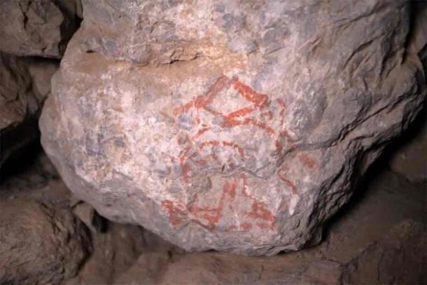 The painted hieroglyphs unearthed in 2022 in the Yerkapı Tunnel in Hattusa, the capital of the Hittites, one of Anatolia's earliest civilizations. Source: AA